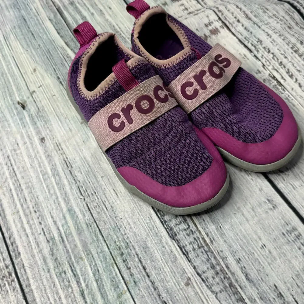 Crocs Girls Water Shoes Pink/Purple Slip On 2